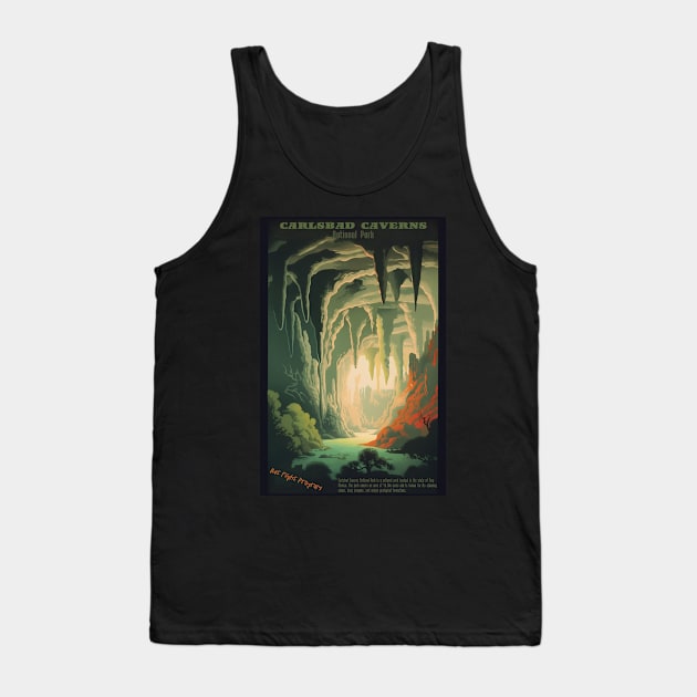 Carlsbad Caverns National Park Vintage Travel  Poster Tank Top by GreenMary Design